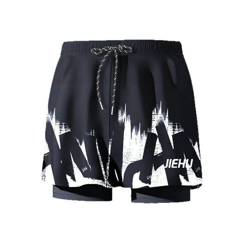 Doppellagige, lockere und schnelltrocknende Badehose und Shorts für Herren, große, flache Strandhose für Herren_voghion.com