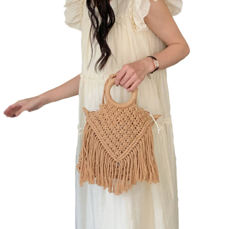 Neue Quaste gewebte Damentasche im Crossbody-Stil mit doppeltem Verwendungszweck für den Sommerurlaub_voghion.com