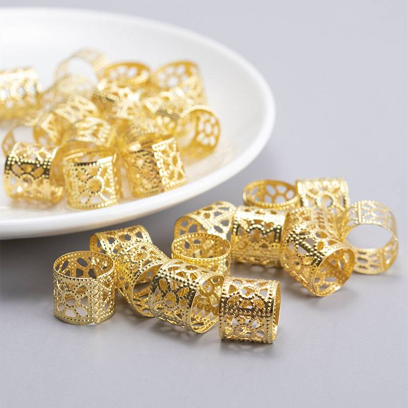 Pince à cheveux tendance européenne et américaine pour dreadlocks, anneau en métal tendance, anneau de cheveux unique de style africain pour dreadlocks_voghion.com