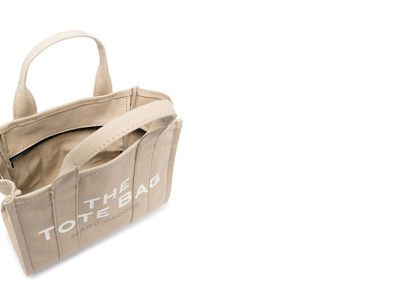 Marc Jacobs Tote The Mini Beige Blanco Logobeige Cotton M0016493 260_voghion.com