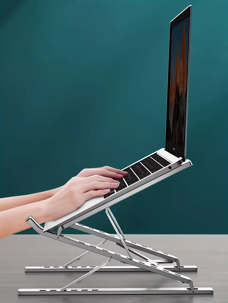 1 Stück Aluminiumlegierung, zweilagiger, verstellbarer Ständer für Laptop, tragbar, multipositionierbar, stabil, hohe Kapazität_voghion.com