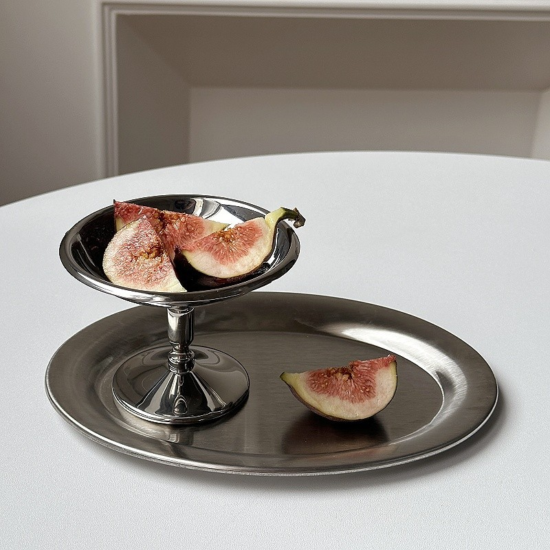 Vintage Stainless Steel High Footed Dessert Cup, Ice Cream Pudding, Custard Bowl, Ins Style Ice Cream Cup_voghion.com