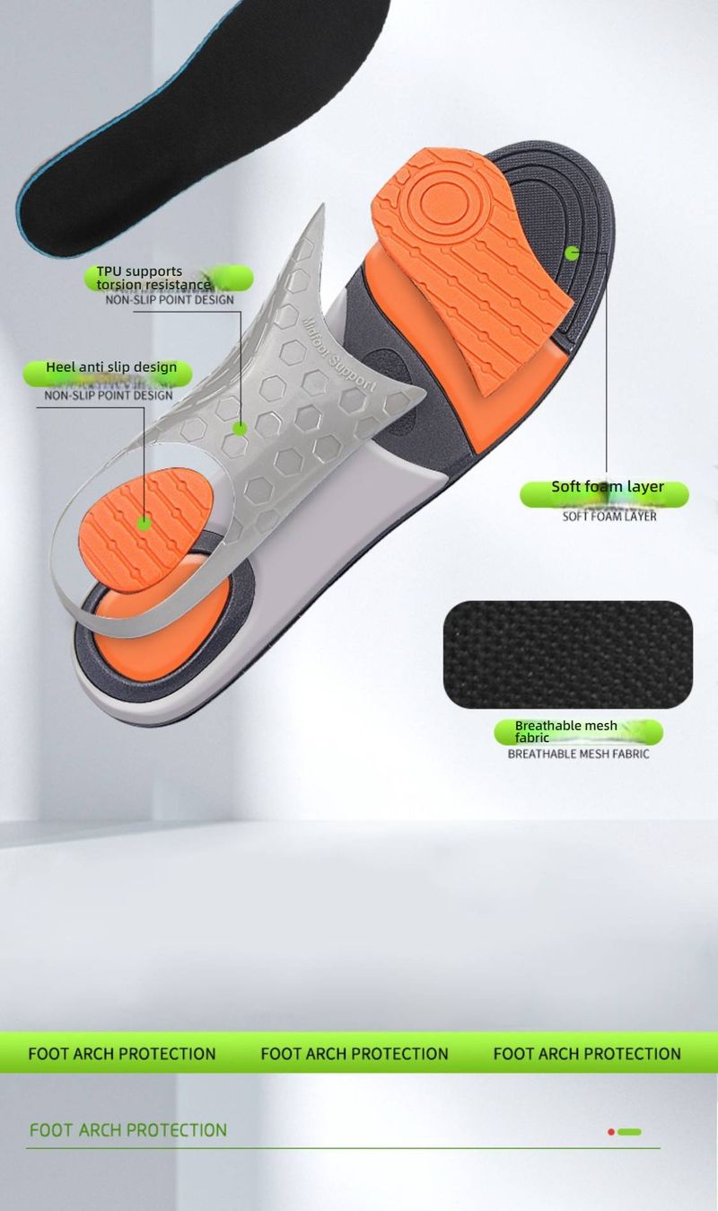 Einlegesohlen mit Fußgewölbestütze bei Plattfüßen und Überpronation – Gepolsterte orthopädische Schuheinlagen für Damen und Herren (Grau/Schwarz, Größen 35–46, Ganzjahresmodell)_voghion.com