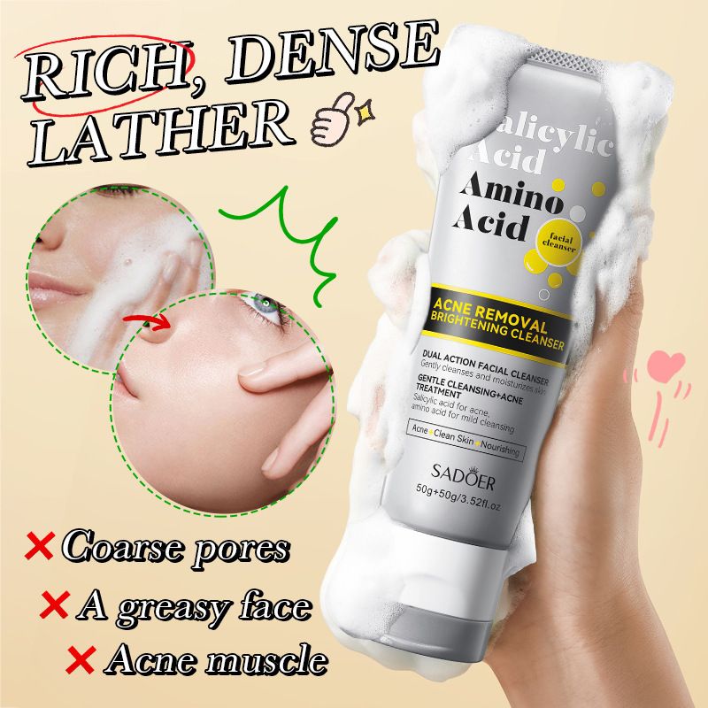 Il detergente viso illuminante e anti-acne SADOER è un detergente delicato e non irritante per le macchie da acne degli studenti._voghion.com