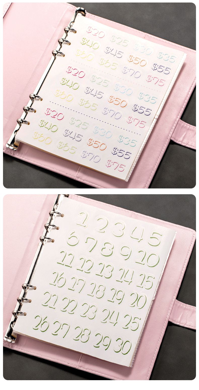Refillable Notebooks Loose Leaf Couple 100 Day Challenge To Save Money Saving Notebook Loose Leaf Handbook_voghion.com