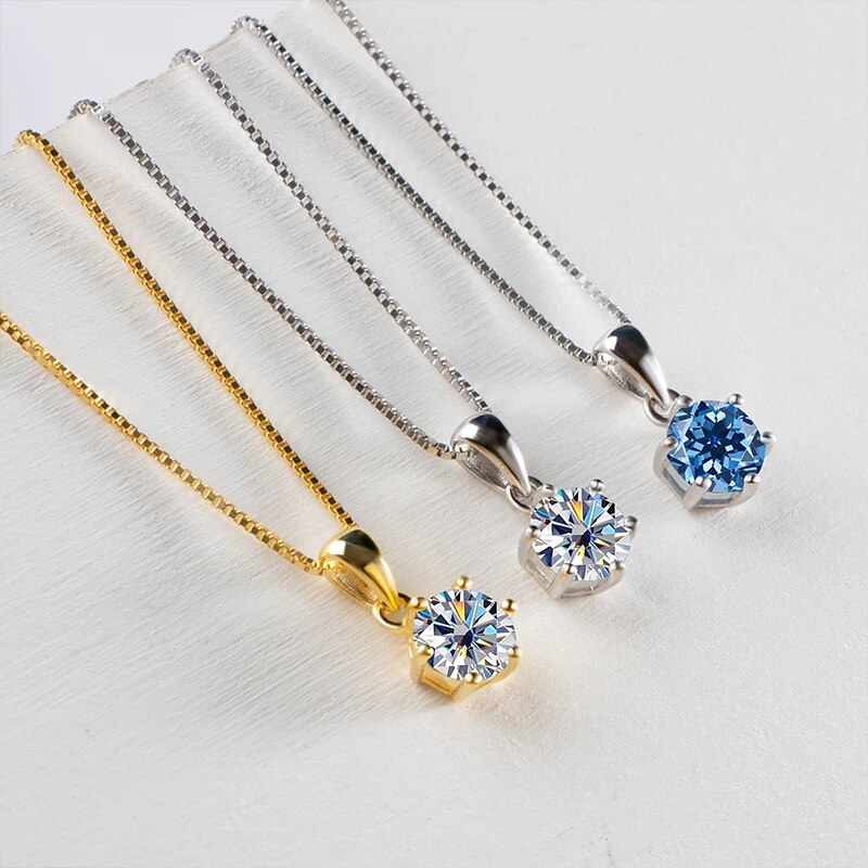 Collana con ciondolo in moissanite autentica da 1 CT Tancise per donna, gioielli raffinati per matrimonio, festa in argento sterling di alta qualità_voghion.com