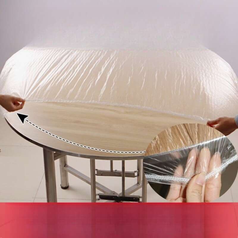 Tovaglia rettangolare trasparente per ristoranti, monouso con coulisse, fascia elastica spessa per uso domestico_voghion.com