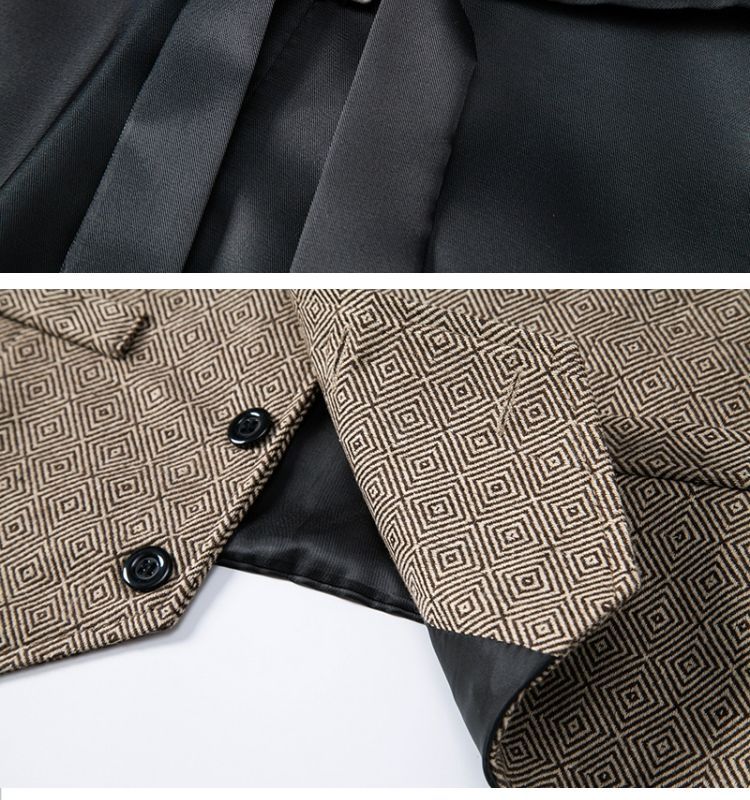 2025 Nieuwe heren visgraatstof retro detectivekleding pak revers vest_voghion.com