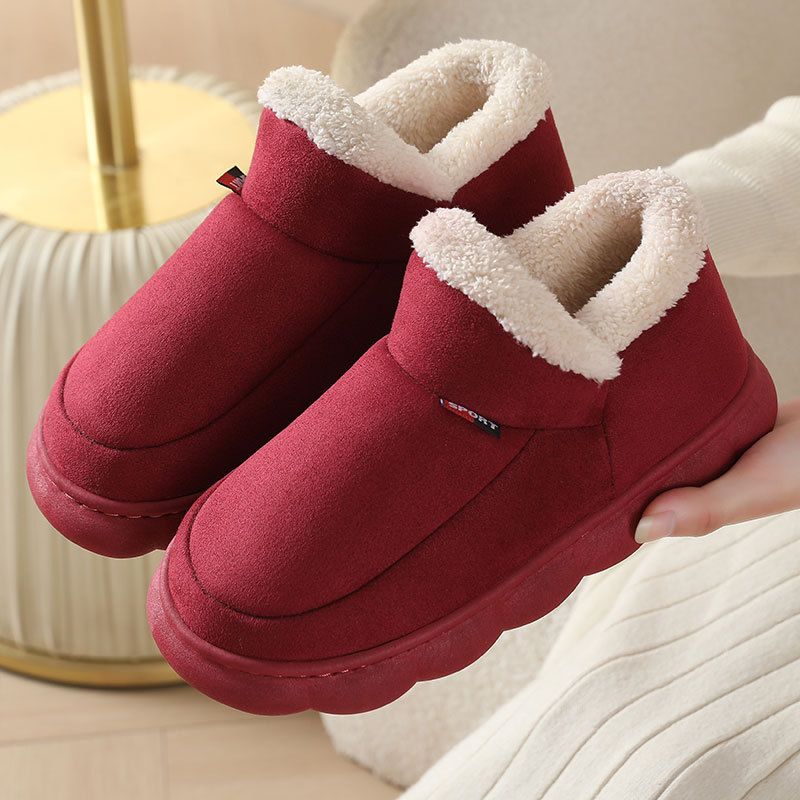 Alte Männer und Frauen im Winter, mit einem Sackabsatz und samtiger Innenwärme, Wildlederschuhe mit dicker Sohle aus Baumwolle für ältere Menschen_voghion.com