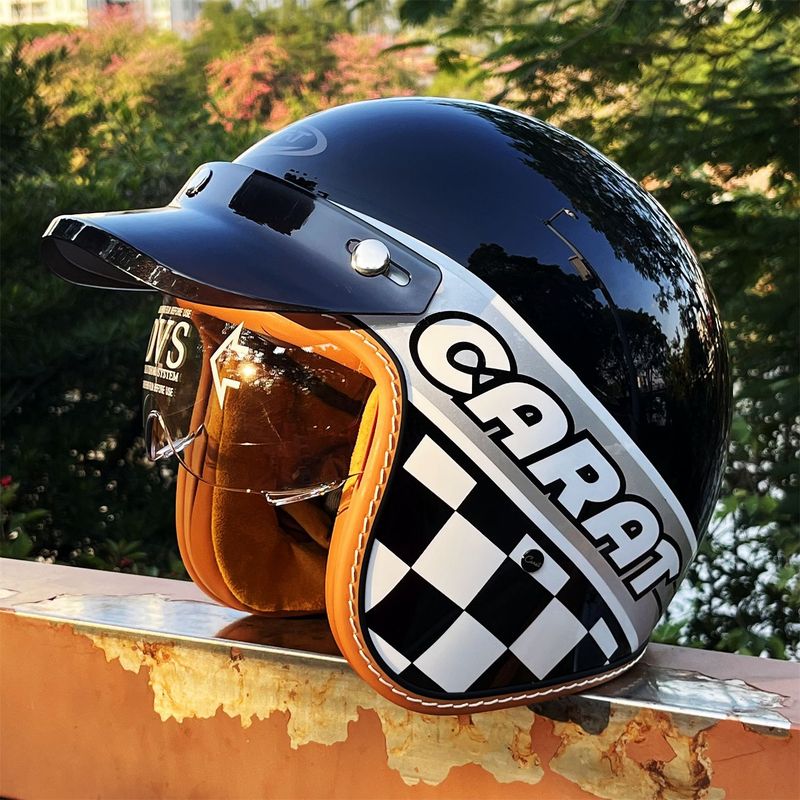 Nuovo casco da moto 3/4 certificato DOT 3C per veicoli elettrici con lente integrata C500_voghion.com