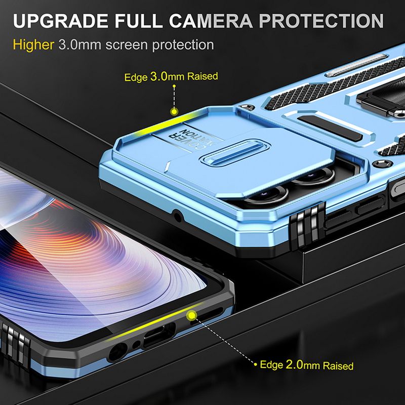 Slid Camera Protect Case For Moto G55 G84 G54 G24 Power G14 G04 G04s G53 G23 G13 E14 E13 G32 Armor Metal Ring Holder_voghion.com