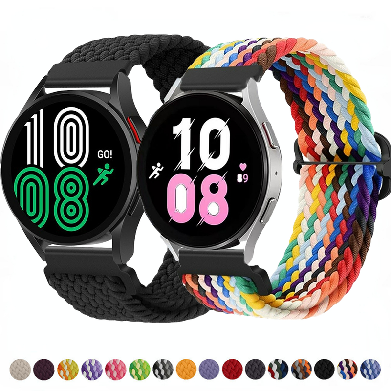 20 mm flettet solo-sløyferrem for Samsung Galaxy Watch 5/4 44 mm 40 mm Nylon elastisk armbånd for Samsung Watch 5 Pro 45 mm/4 Classic_voghion.com