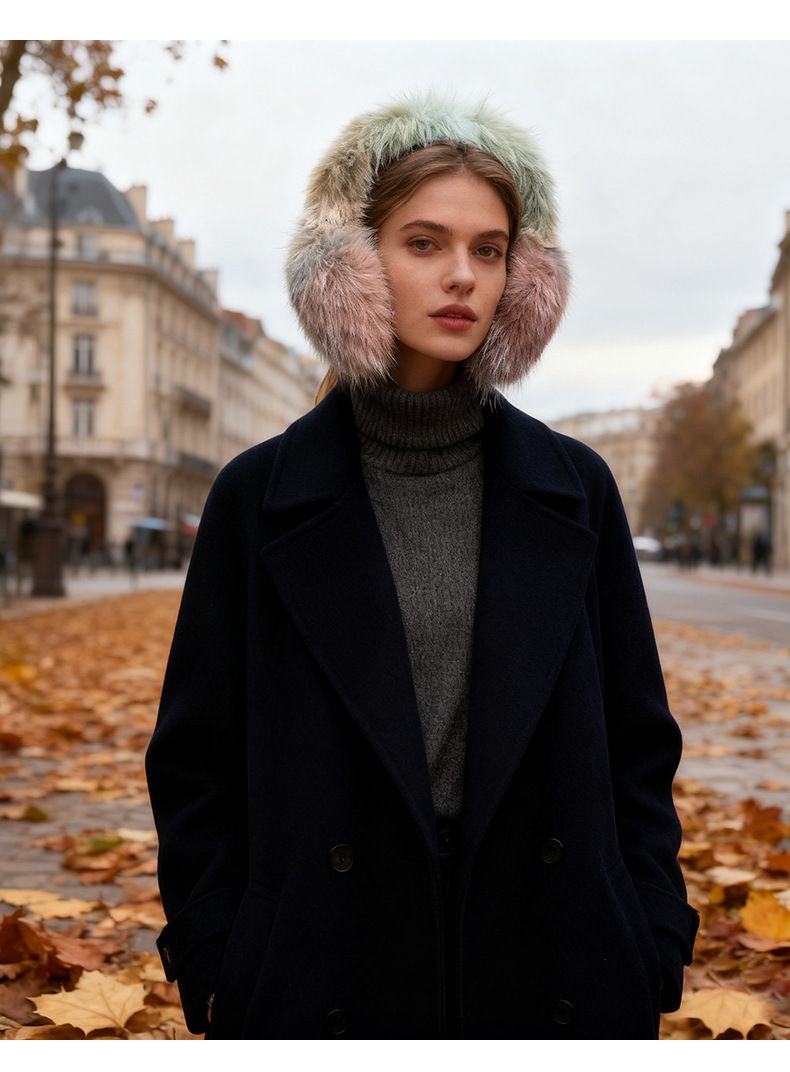 Copricapo invernale in pelliccia ispessita di volpe, stile europeo e americano, con effetto di alta qualità, caldo e avvolgente._voghion.com