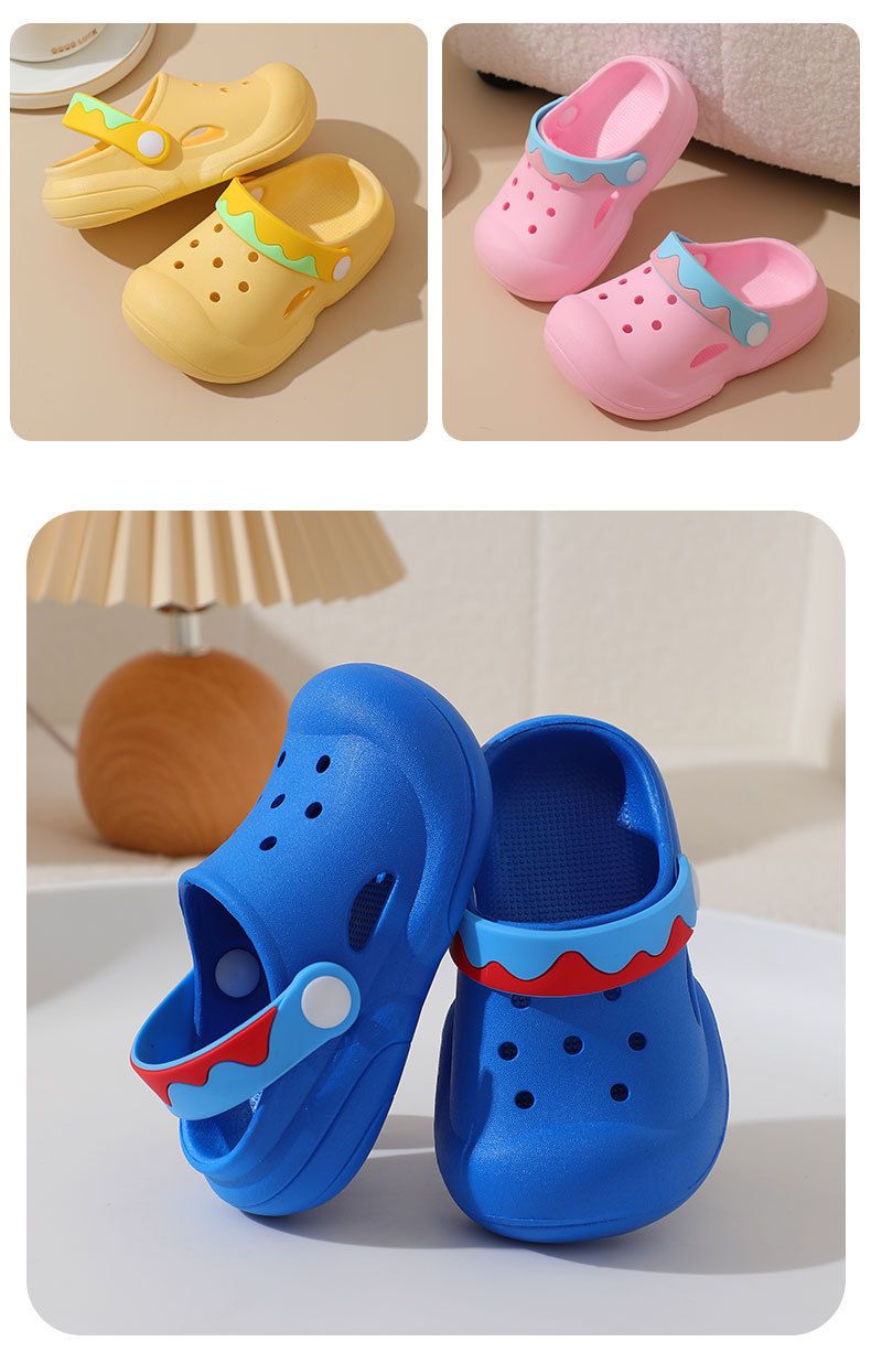 Grasp Yu's Kinderhausschuhe mit großen Augen für draußen, rutschfeste Jungen-Lochschuhe für drinnen und Strandsandalen mit Stirnband für Mädchen_voghion.com
