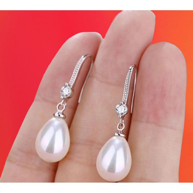 Orecchini pendenti con gancio per l'orecchio rosso da donna, garanzia di qualità Pearl_voghion.com
