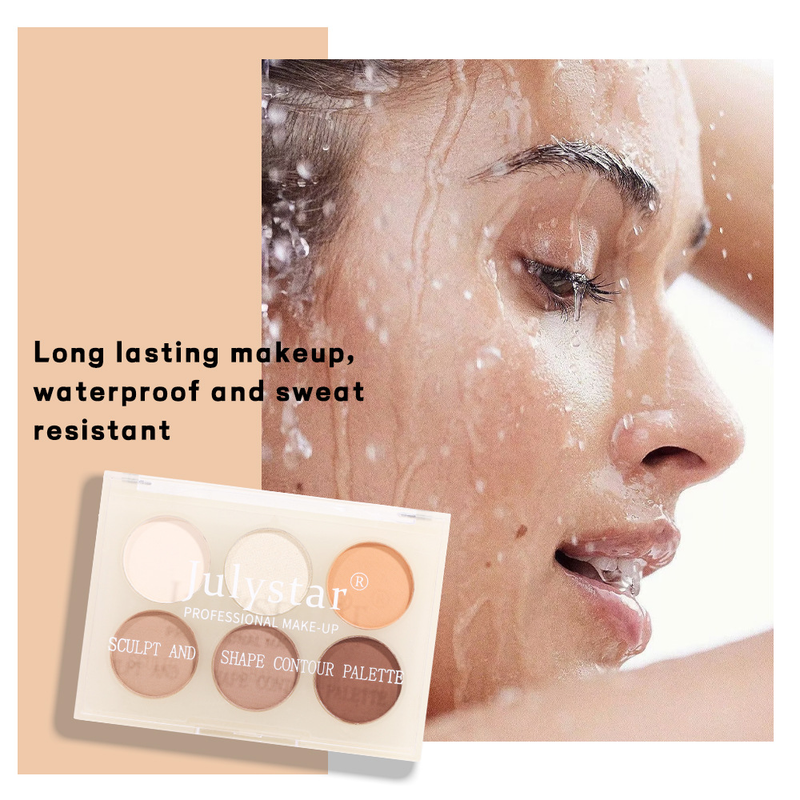 Bronceadores e iluminadores Belleza Maquillaje Rostro Iluminador natural Tridimensional Seis colores Contorno Larga duración Resistente al agua y al sudor_voghion.com