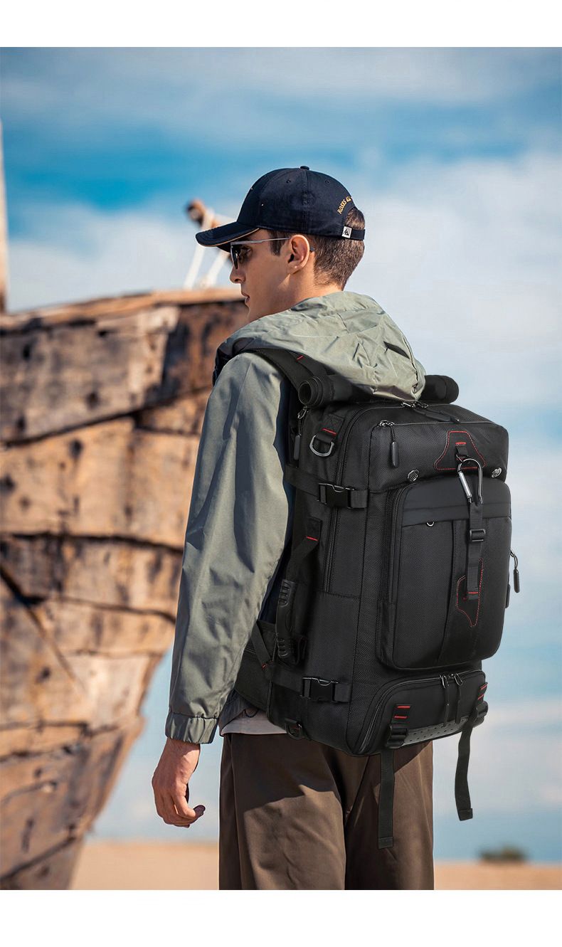 Durable Travel Backpack - Large Capacity Waterproof Hiking Backpack With Laptop Compartment & Shockproof Design, Stylish Streetwear Rucksack_voghion.com