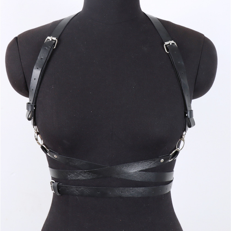 Riem Gotische kleding Moderiemen voor vrouwen PU leren borstharnasbanden Punk korset kleding Decoratieve Ra_voghion.com