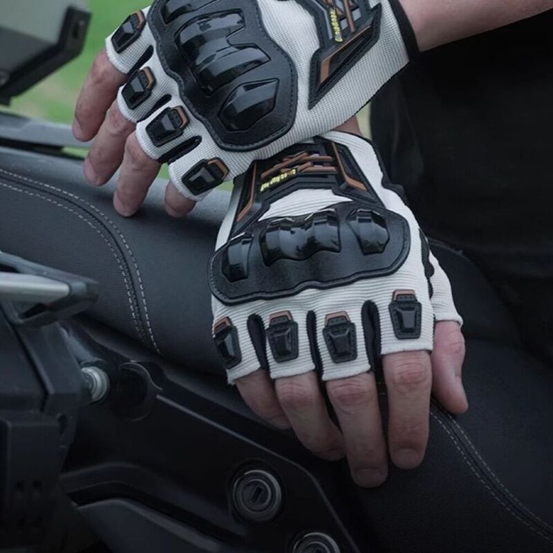 Rękawiczki motocyklowe z półpalcami dla mężczyzn i kobiet, letnie, oddychające, antypoślizgowe, do jazdy na rowerze elektrycznym na świeżym powietrzu_voghion.com