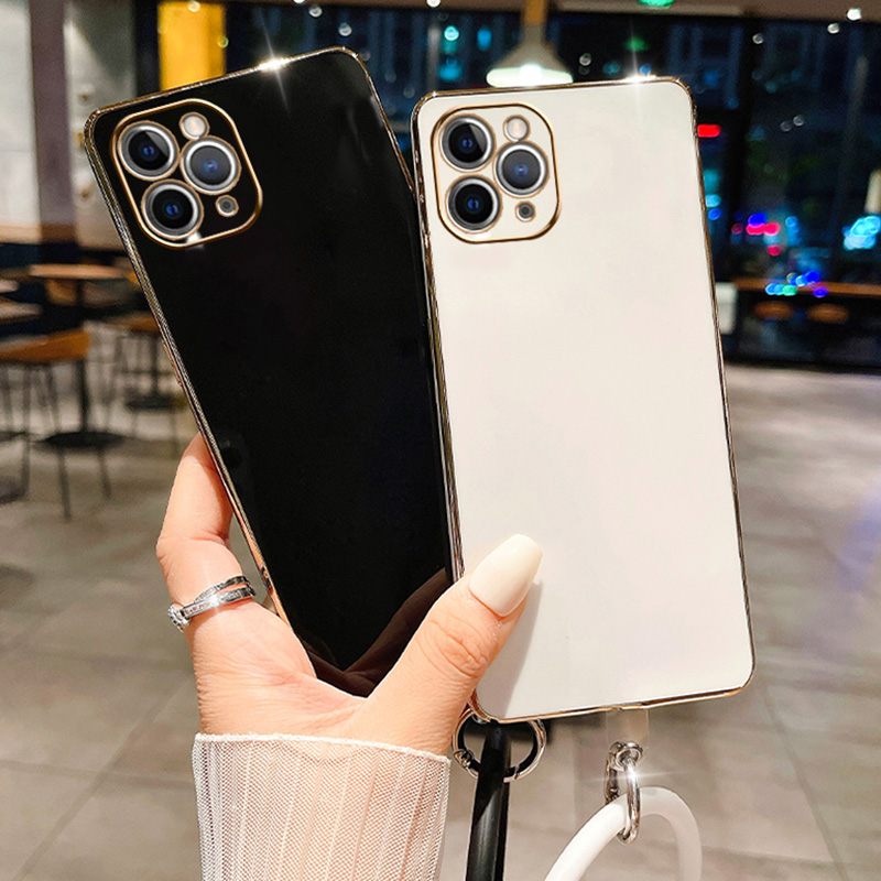 Plating Case For Samsung A34 A54 A53 A32 A33 A22 A13 4G 5G A12 A73 A25 A31 A21S A14 Wristband Bracelet Soft Silicone_voghion.com