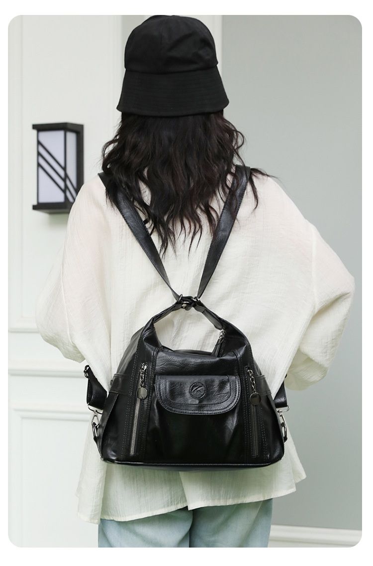 New Shoulder Bag Women's Bag Trendy And Versatile Simple And Fashionable Korean Version Large Capacity Handbag Backpack_voghion.com