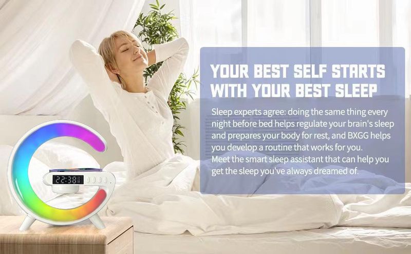 Big G6 Colorful Clock Light Bedhead Wireless Charging Bluetooth Speaker Multi Functional Bluetooth Audio_voghion.com