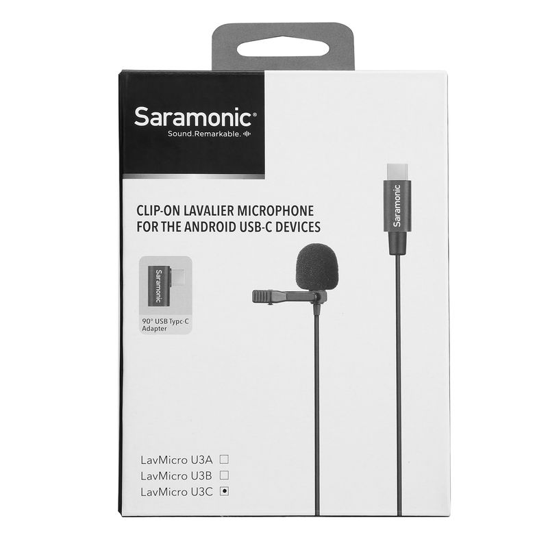 Saramonic LavMicro U3C USB Type-C kondenzátor kettős Lavalier hajtókamikrofon Android okostelefonhoz Youtube videó_voghion.com