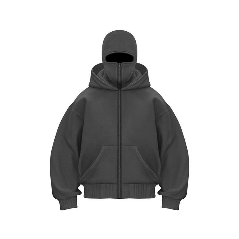 Men's Clothing Velvet Double Hood Unique Design Hooded Sweatshirt Autumn And Winter New Men And Women Same Style Loose Y2K Sweatshirt_voghion.com