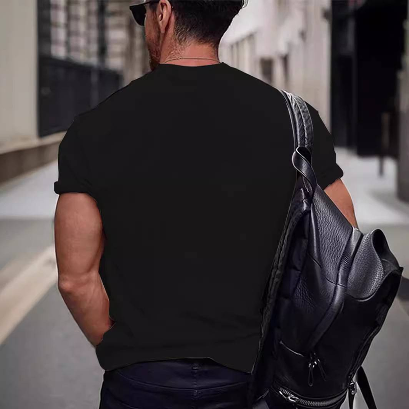 Ropa para hombre Camiseta de hombre de manga corta con cuello redondo de algodón puro suelta casual camisa de uso diario_voghion.com