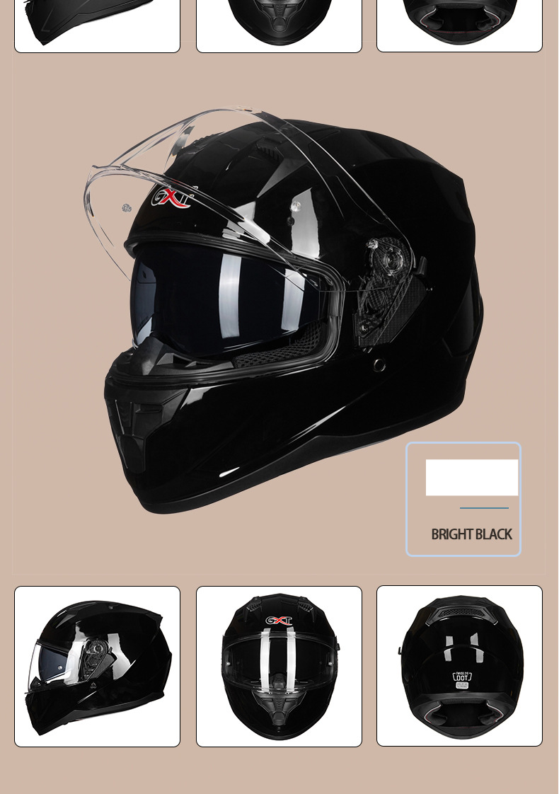 Motorcycle helmet Full helmet DOT certified Four Seasons General purpose motorcycle helmet Electric vehicle helmet_voghion.com