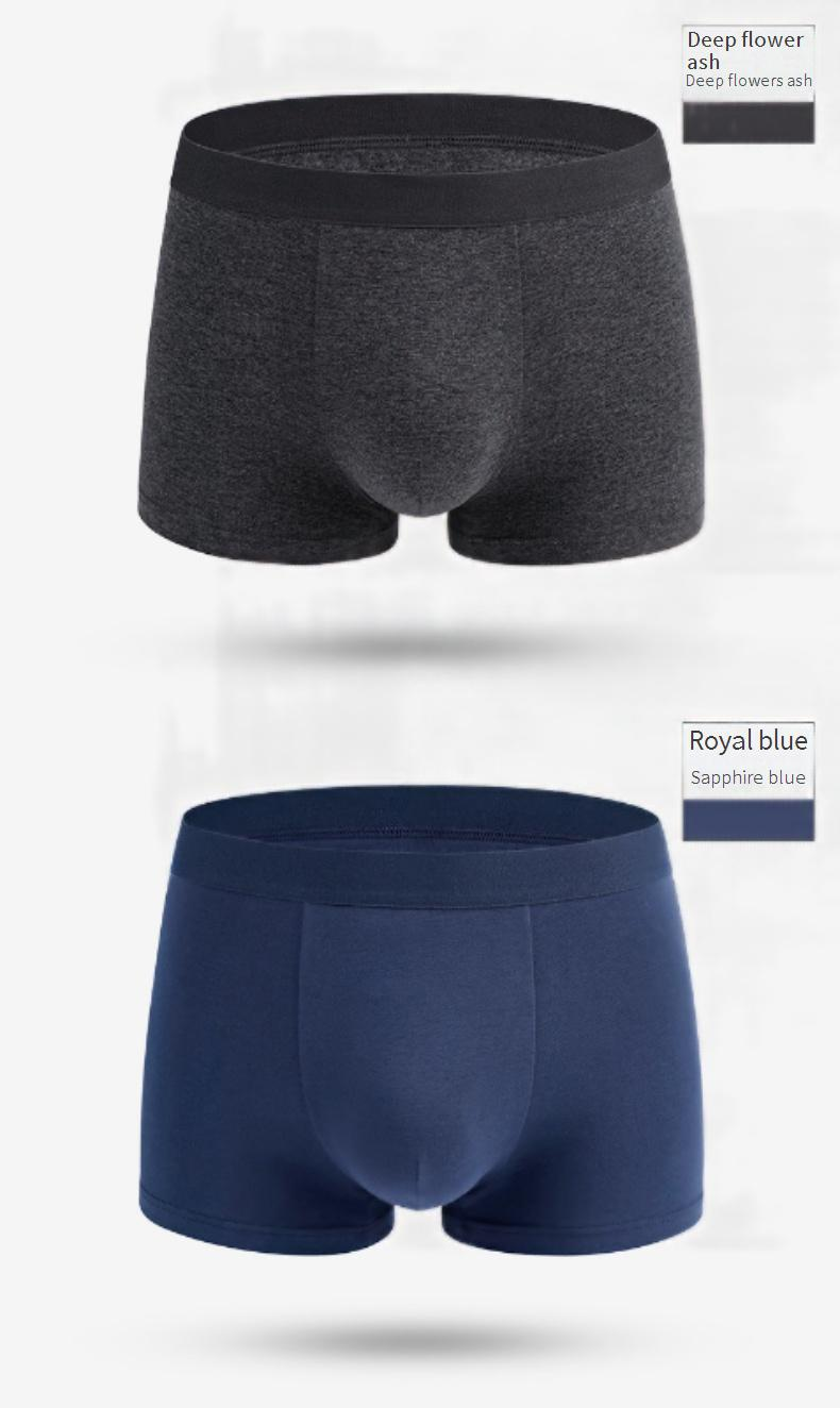 Sous-vêtements pour hommes en coton à fibres longues, sous-vêtements classiques pour hommes, caleçons boxeurs respirants antibactériens taille moyenne en pur coton_voghion.com