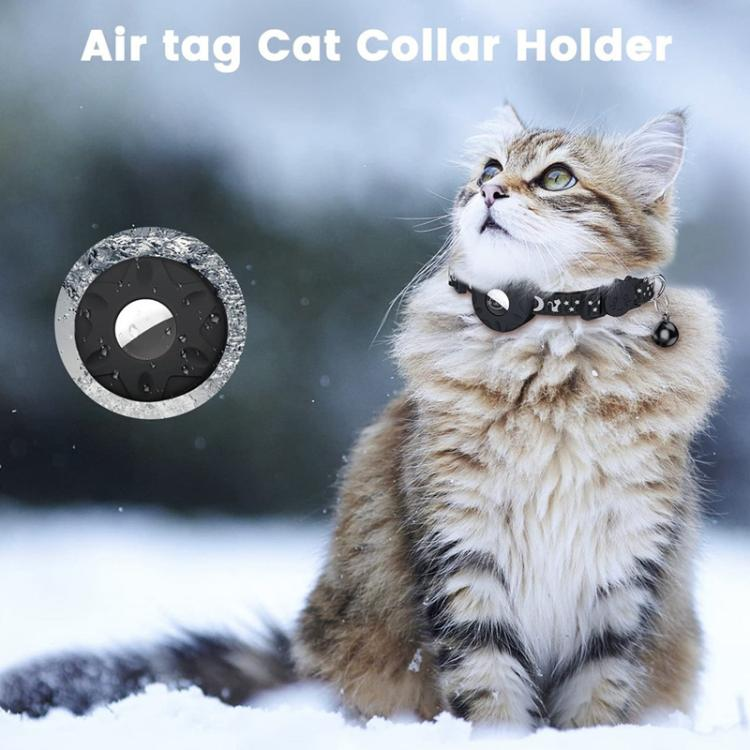Für AirTag Tracker Silikon Fall Reflektierende Sterne Und Mond Katzen Hunde Haustier Kragen_voghion.com