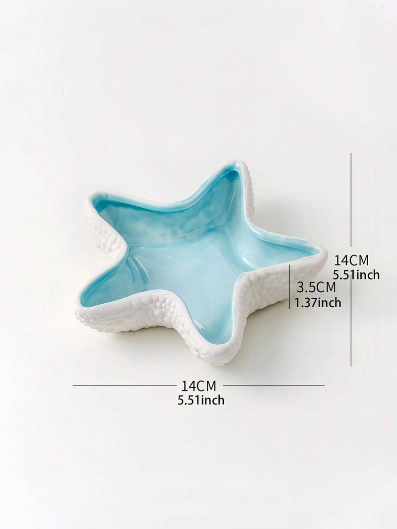 The 1pc Light Blue Starfish Jewelry Storage Plate Is Suitable For Multi-scene Sundries Storage Plates Such As Desktop Entrances_voghion.com