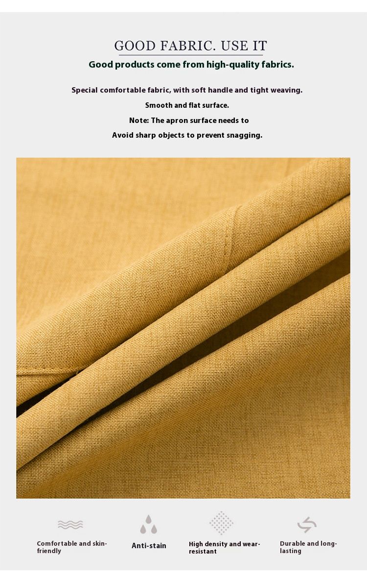 Küchenschürze mit Kreuzrücken und Taschen – Ölbeständiges Polyester, verstellbar, leuchtendes Gelb, elegantes Grau, zartes Blau, Mint_voghion.com