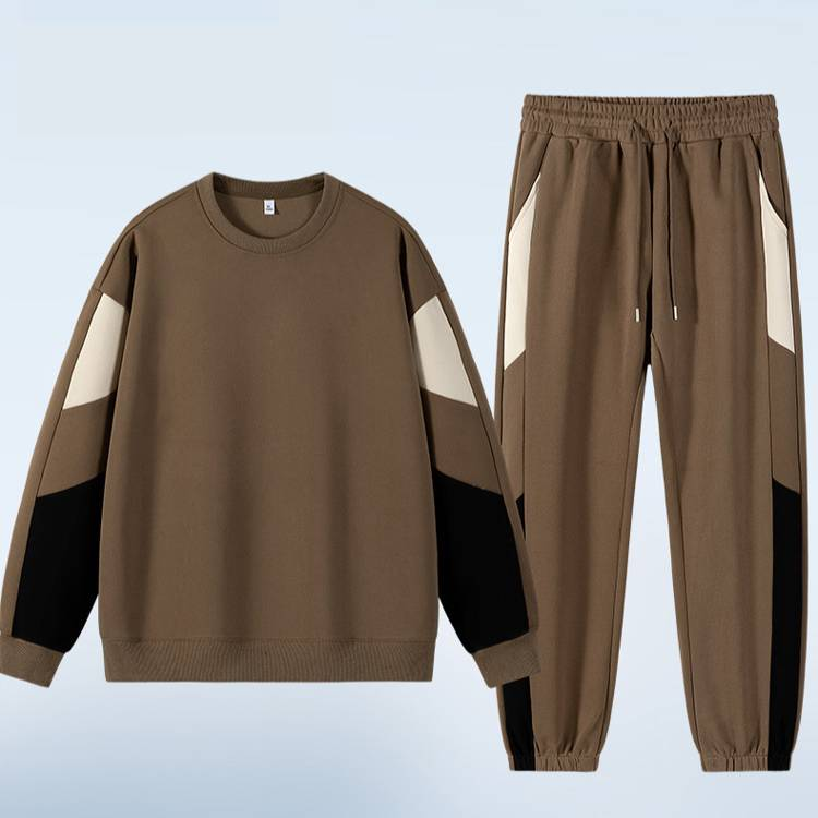 Conjunto deportivo para hombre: sudadera con capucha extragrande con hombros caídos y pantalón jogger para bailar hip-hop y ropa informal (negro, café, gris ceniza)_voghion.com