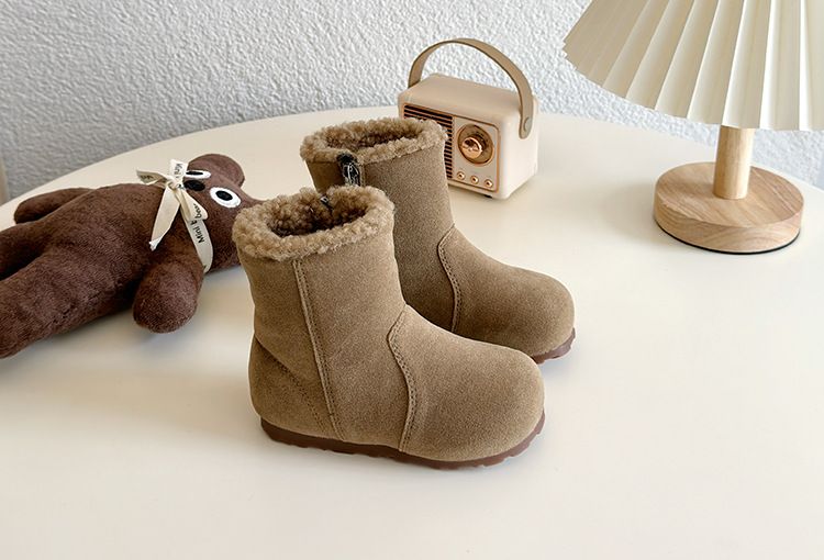 Retro Boots For Girls Winter New Korean Style Plus Velvet Warm Cotton Shoes Flat Bottom Thick Non Slip Mid Calf Boots_voghion.com