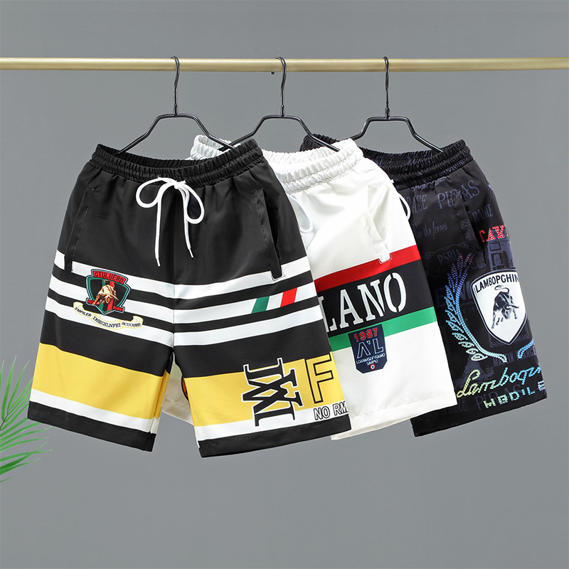Couple Quick Drying Shorts Men's Summer Printed Beach Pants Thin Pants Men's Casual Capris_voghion.com