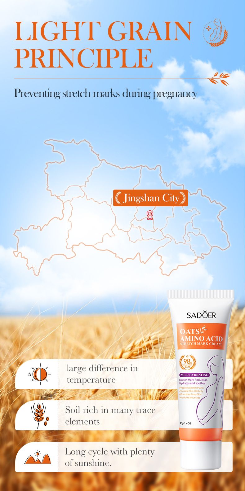 Crema idratante all'avena inglese completa 40 g SADOER Lozione per il corpo delicata e non irritante per la cura della pelle_voghion.com