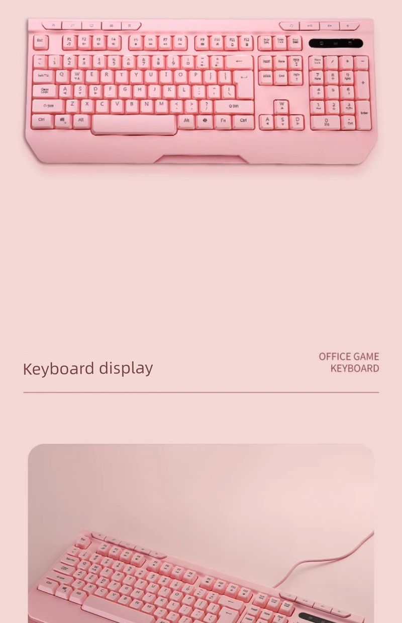Nuji Mute Gaming Electronic Sports Pink Black Wired Desktop Computers And Laptop Office Good-looking New Arrival Neutral_voghion.com