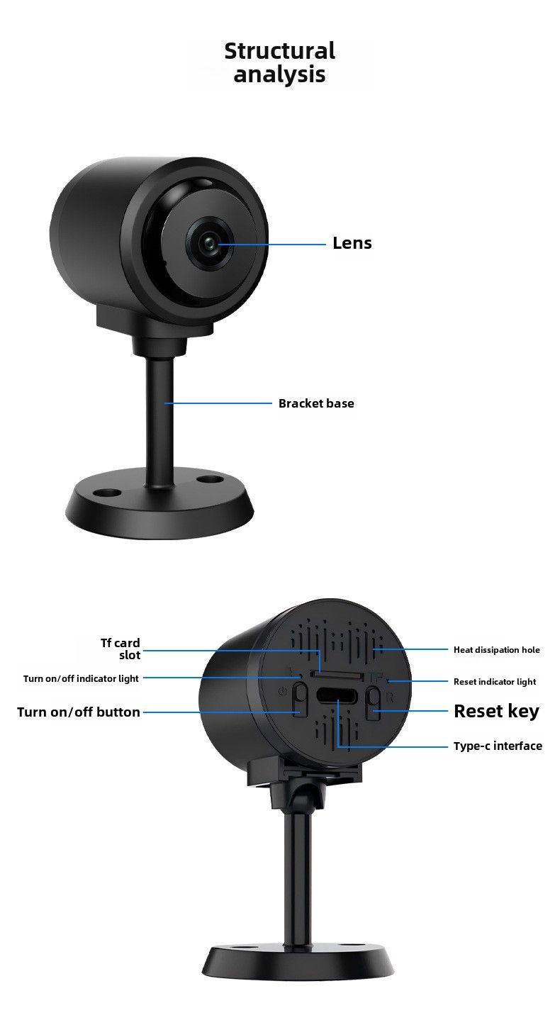 Caméra C1 haute définition 1080p intelligente sans fil WiFi caméra de vision nocturne à domicile caméra de surveillance de sécurité_voghion.com