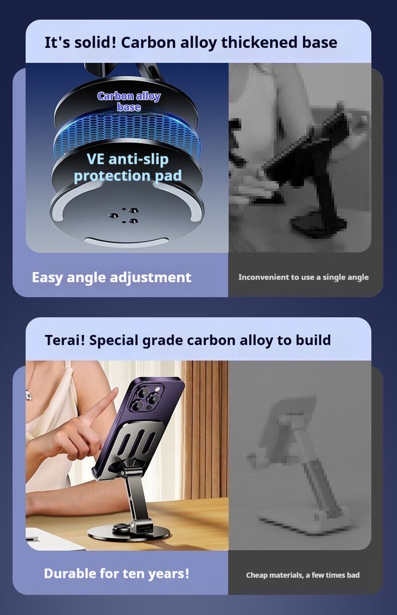 Full Desktop Rotatable High-end Office Mechanical Universal Metal Stand For Phone And Tablet_voghion.com