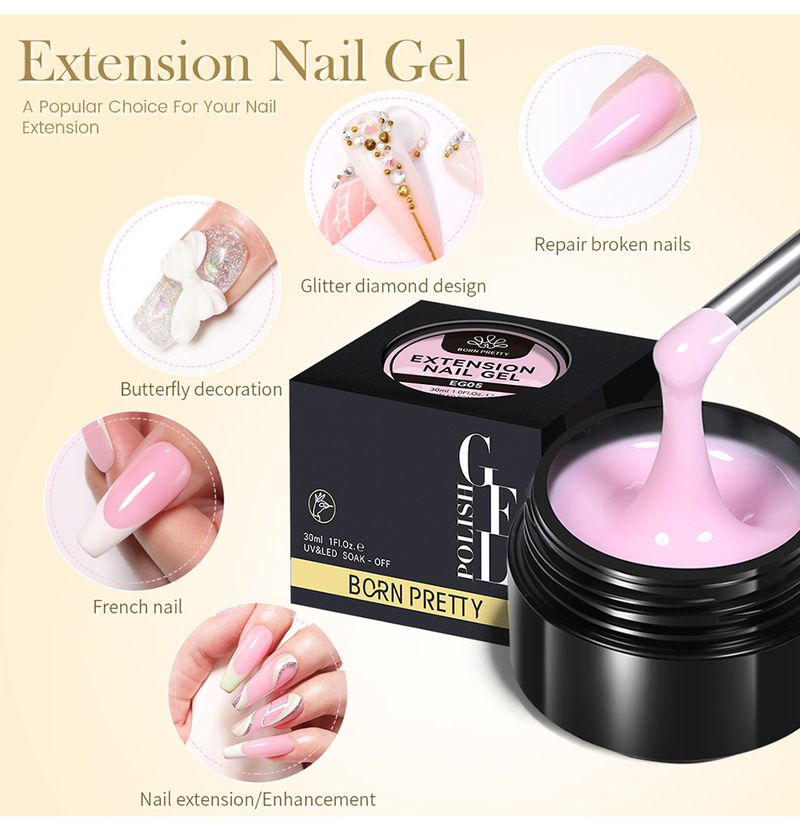 BORN PRETTY 30ml Gel UV per unghie finte a rapida estensione in confezione - Gel per unghie finte indolore e soak-off per salone e fai da te_voghion.com