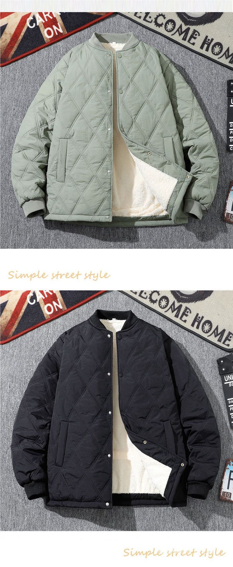 Giacca da uomo in velluto a coste pesante con fodera in pile – Cappotto invernale antivento con cappuccio regolabile e imbottitura termica (nero, cachi, verde oliva)_voghion.com