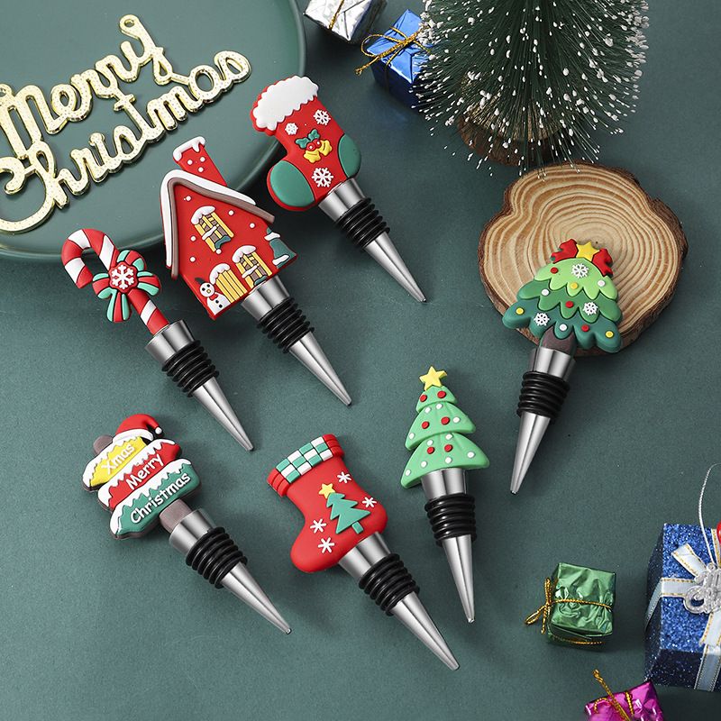 Cross-border European and American small gift Christmas Gift Party party return Christmas tree sealed fresh wine stopper_voghion.com