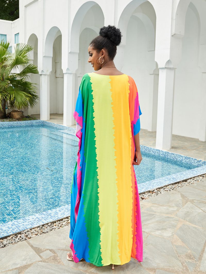 Boho Chic Cotton Beach Cover-Up – Loose Robe Style Swimsuit Outerwear For Vacation & Poolside Relaxation_voghion.com