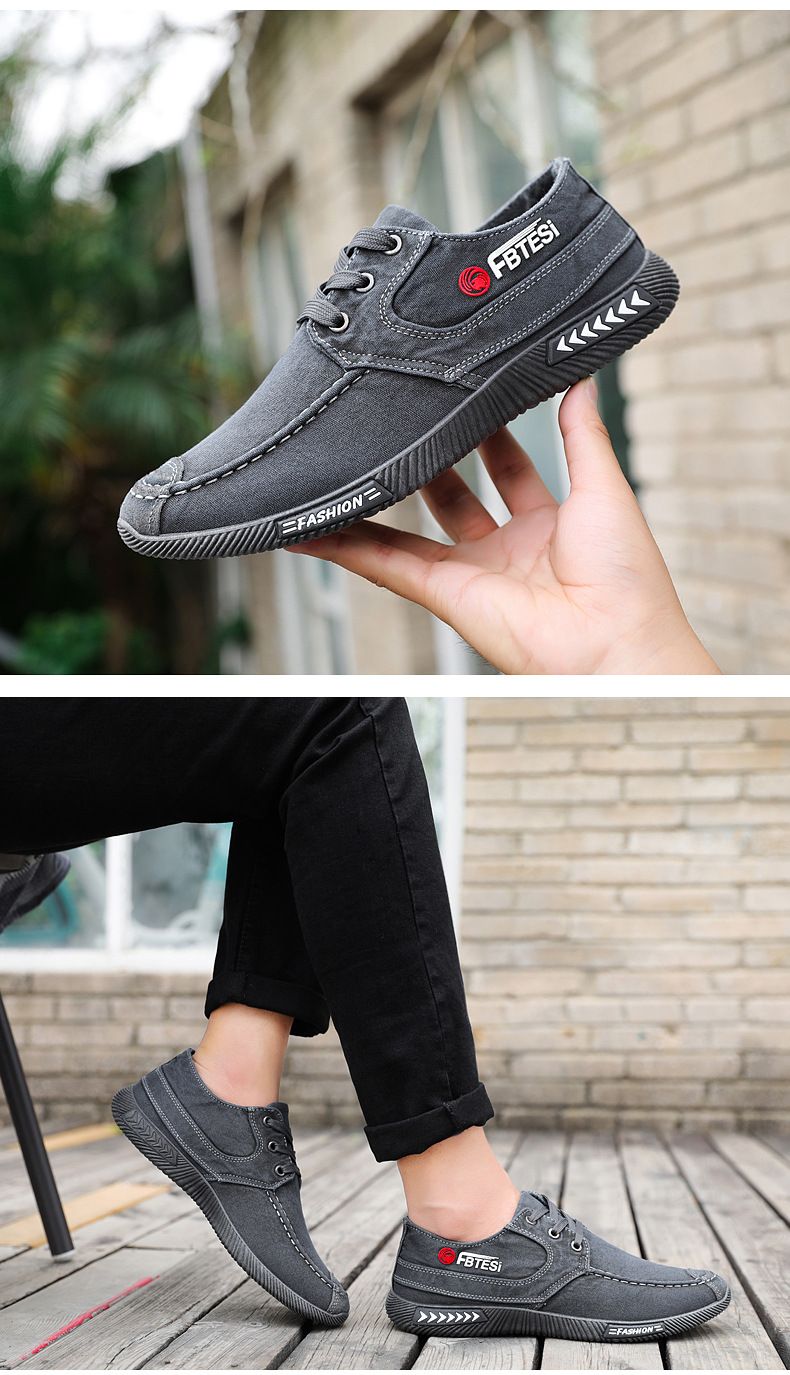 Men's Casual Canvas Shoes - Breathable Slip-Resistant Comfort Sneakers With Lace-Up Design For Spring/Autumn_voghion.com
