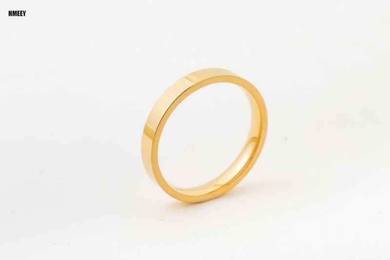 Anelli da uomo e da donna in acciaio inossidabile nero HMEEY da 4 mm, semplici e lisci, disponibili in magazzino, regali di compleanno_voghion.com