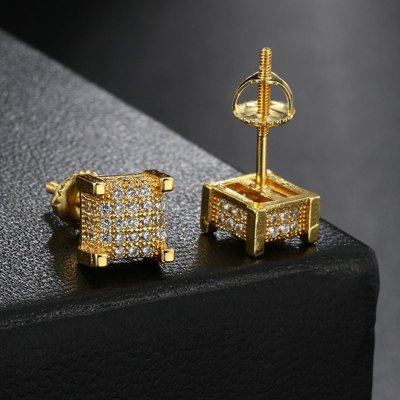 Orecchini da uomo con micro zirconi intarsiati e diamanti, orecchini hip-hop alla moda da strada_voghion.com