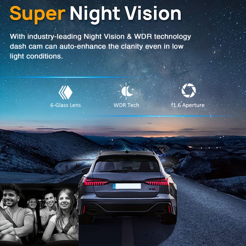 Dual Lens Dash Cam Blackbox Full Hd Dashcam Car Dvr Vehicle Camera With Wifi 1080P_voghion.com
