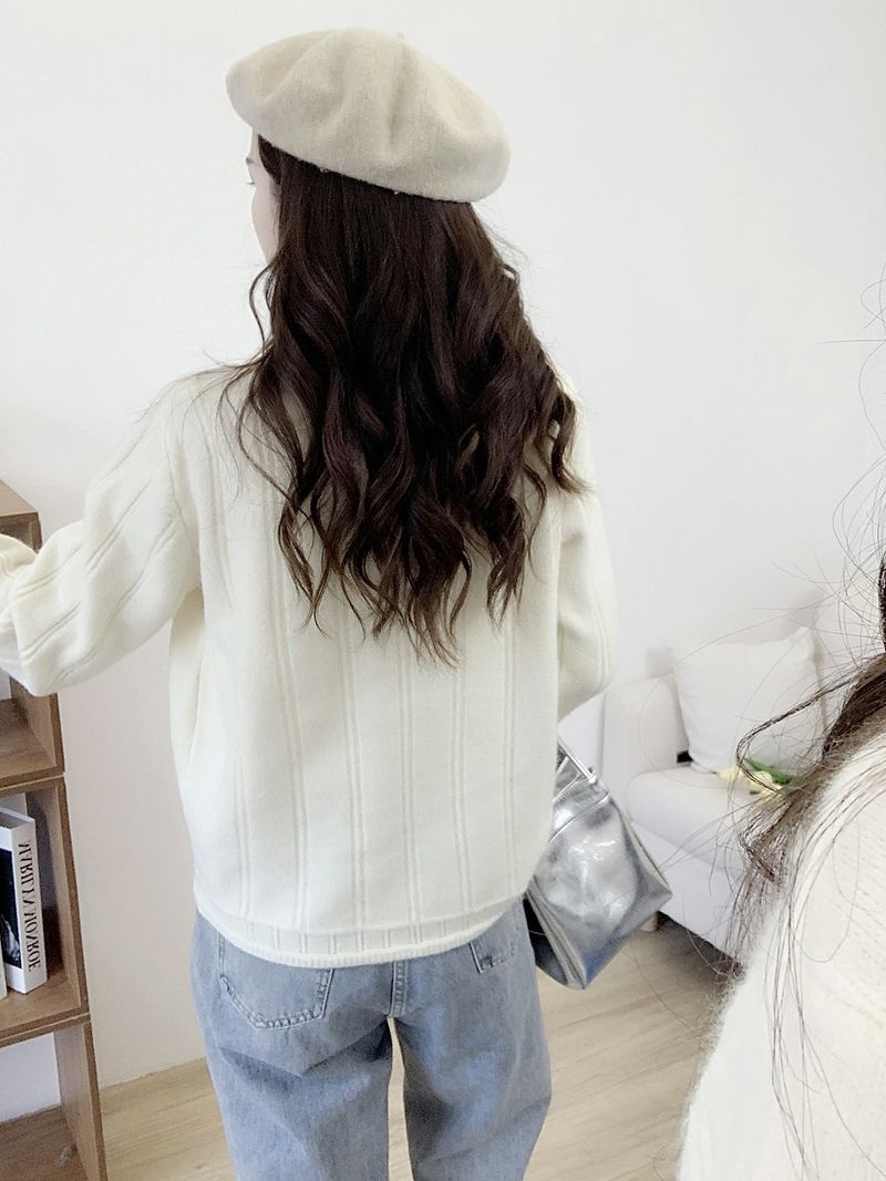 Nieuwe zoete, luie, kleurrijke ronde hals gebreide cardigan, vroege herfst winter binnentrui jas_voghion.com